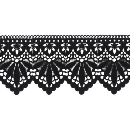 908245-02 PUNTILLA GUIPUR FANTASIA ABDIAS 88 MM. POLIESTER 100% NEGRO Venta en piezas de 9.10 M