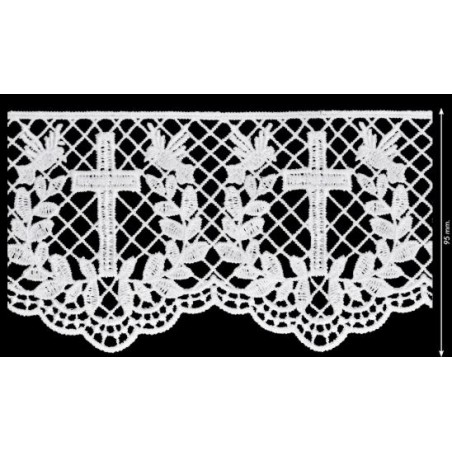 908260-0001 PUNTILLA GUIPUR CRESSIDA 95 MM. POLIESTER 100% BLANCO Venta en piezas de 9.10 M
