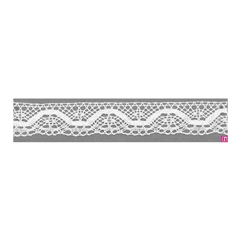 9265-0 PUNTILLA BOLILLO JACKY 23 MM. ALGODON 100% BLANCO Venta en piezas de 25.00 M