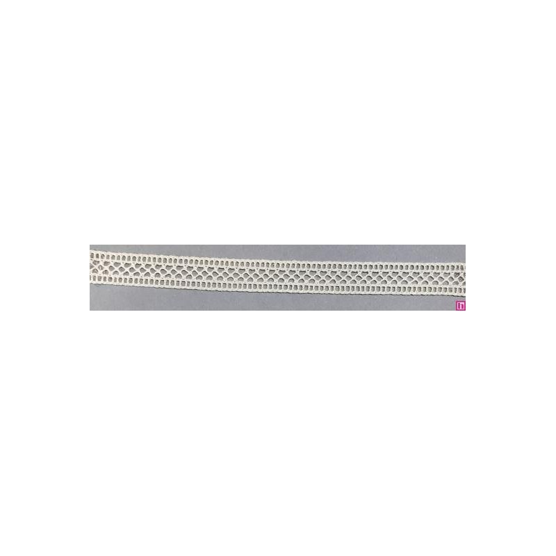 9269-102 ENTREDOS REJILLA BOLILLO TRUMAN 13 MM. ALGODON 100% MARFIL Venta en piezas de 25.00 M