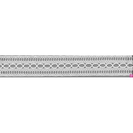 9298-0 ENTREDOS PASACINTAS BOLILLO NICOLE 25 MM. ALGODON 100% BLANCO Venta en piezas de 25.00 M