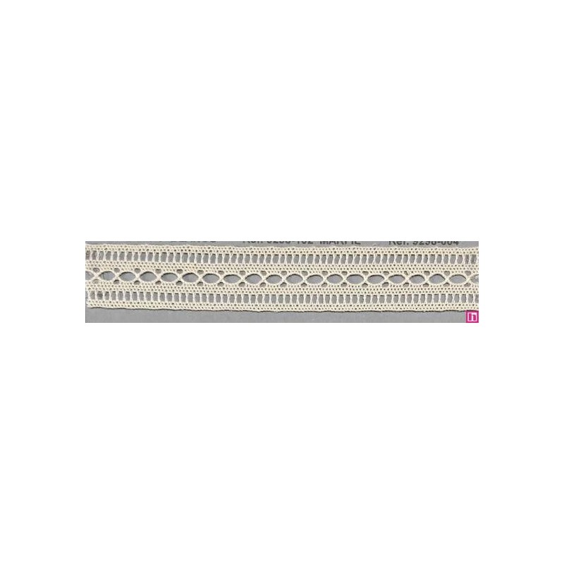 9298-102 ENTREDOS PASACINTAS BOLILLO NICOLE 25 MM. ALGODON 100% MARFIL Venta en piezas de 25.00 M