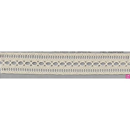 9298-102 ENTREDOS PASACINTAS BOLILLO NICOLE 25 MM. ALGODON 100% MARFIL Venta en piezas de 25.00 M