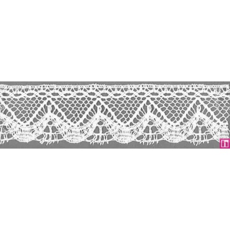 9300-0 PUNTILLA BOLILLO IVOON 40 MM. ALGODON 100% BLANCO Venta en piezas de 25.00 M
