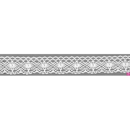 9303-0 PUNTILLA BOLILLO ORNELA 20 MM. ALGODON 100% BLANCO Venta en piezas de 25.00 M
