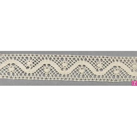 9309-102 ENTREDOS BOLILLO JACKY 25 MM. ALGODON 100% MARFIL Venta en piezas de 25.00 M