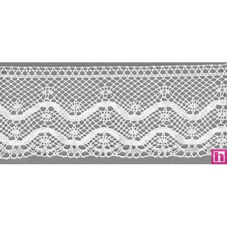 9310-0 PUNTILLA BOLILLO JACKY 60 MM. ALGODON 100% BLANCO Venta en piezas de 25.00 M