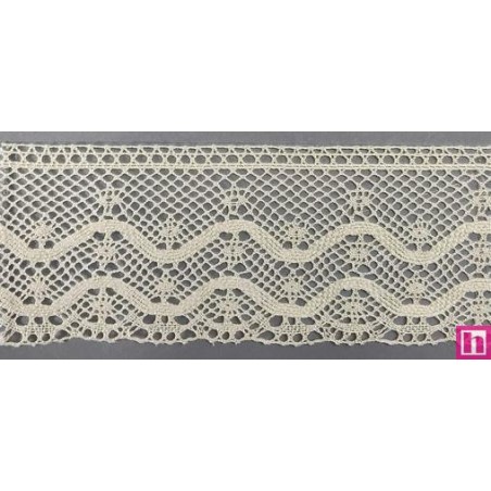 9310-102 PUNTILLA BOLILLO JACKY 60 MM. ALGODON 100% MARFIL Venta en piezas de 25.00 M