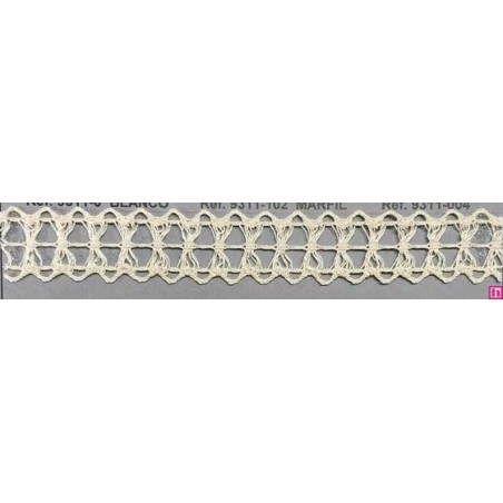 9311-102 GALON BOLILLO KAEL 23 MM. ALGODON 100% MARFIL Venta en piezas de 25.00 M