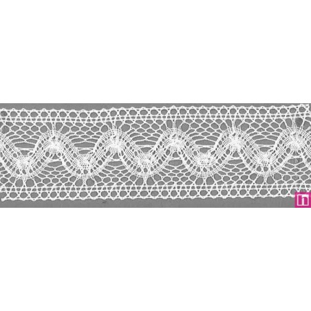 9312-0 ENTREDOS BOLILLO SANTINO 45 MM. ALGODON 100% BLANCO Venta en piezas de 25.00 M