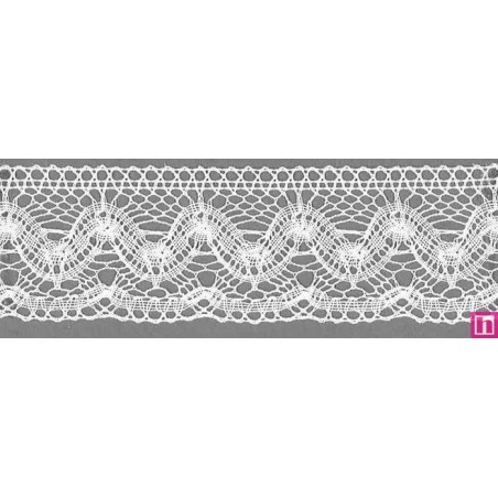 9313-0 PUNTILLA BOLILLO SANTINO 45 MM. ALGODON 100% BLANCO Venta en piezas de 25.00 M