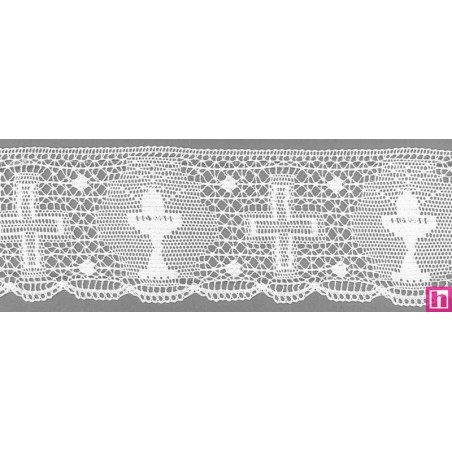 9315-0 PUNTILLA BOLILLO ZYAN 70 MM. ALGODON 100% BLANCO Venta en piezas de 25.00 M