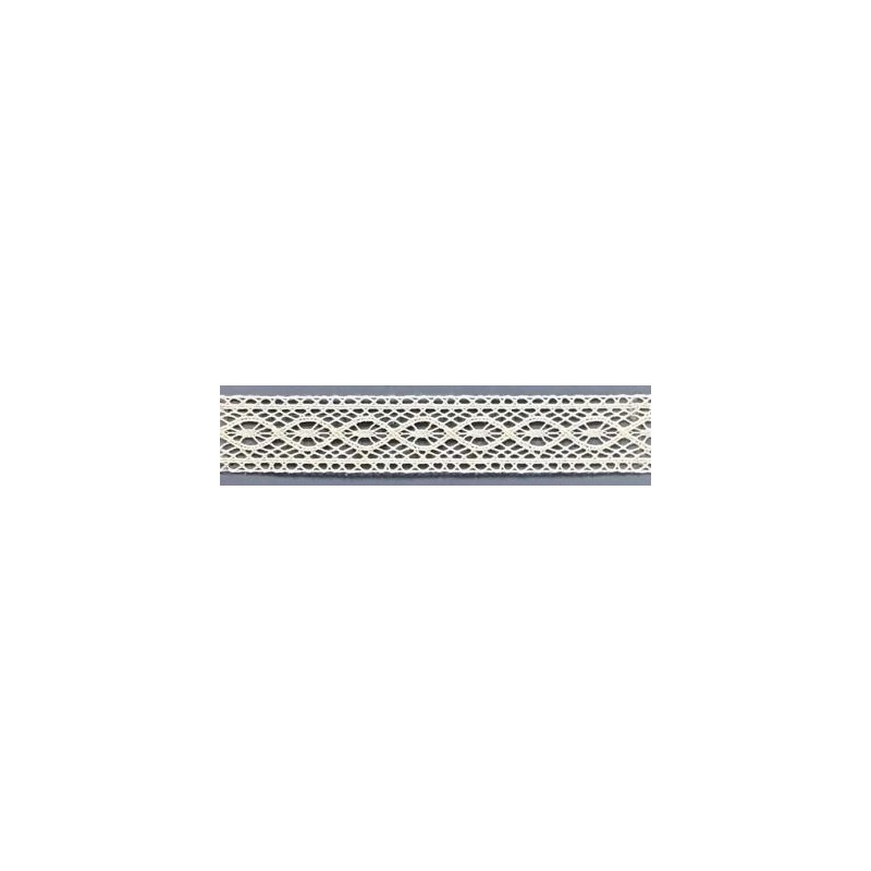 9316-102 ENTREDOS BOLILLO ENEBRO 25 MM. ALGODON 100% MARFIL Venta en piezas de 25.00 M