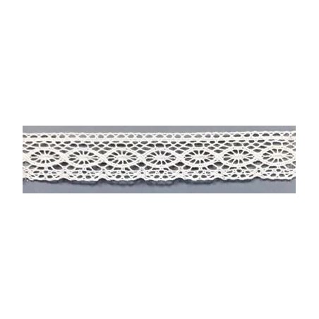 9317-000 PUNTILLA BOLILLO ENEBRO 25 MM. ALGODON 100% BLANCO Venta en piezas de 25.00 M