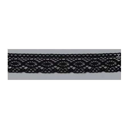 9317-004 PUNTILLA BOLILLO ENEBRO 25 MM. ALGODON 100% NEGRO Venta en piezas de 25.00 M