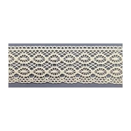 9318-102 PUNTILLA BOLILLO ENEBRO 45 MM. ALGODON 100% MARFIL Venta en piezas de 25.00 M