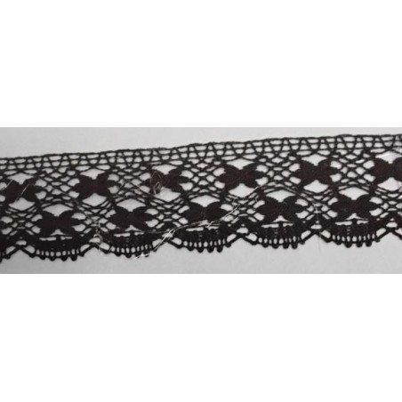 9320-004 PUNTILLA BOLILLO CLAVO 35 MM. ALGODON 100% NEGRO Venta en piezas de 25.00 M