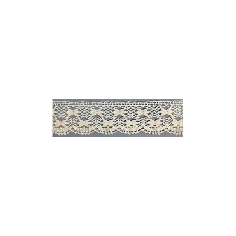 9320-102 PUNTILLA BOLILLO CLAVO 35 MM. ALGODON 100% MARFIL Venta en piezas de 25.00 M