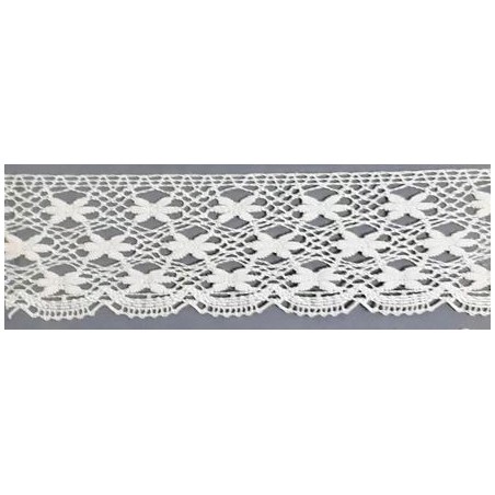 9321-000 PUNTILLA BOLILLO CLAVO 45 MM. ALGODON 100% BLANCO Venta en piezas de 25.00 M