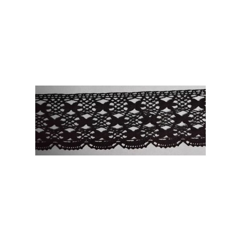 9321-004 PUNTILLA BOLILLO CLAVO 45 MM. ALGODON 100% NEGRO Venta en piezas de 25.00 M