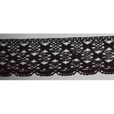 9321-004 PUNTILLA BOLILLO CLAVO 45 MM. ALGODON 100% NEGRO Venta en piezas de 25.00 M