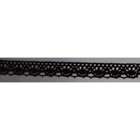 9322-004 PUNTILLA BOLILLO CASIA 15 MM. ALGODON 100% NEGRO Venta en piezas de 25.00 M