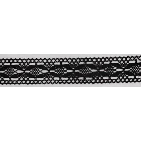 9327-004 ENTREDOS BOLILLO DAIKON 25 MM. ALGODON 100% NEGRO Venta en piezas de 25.00 M