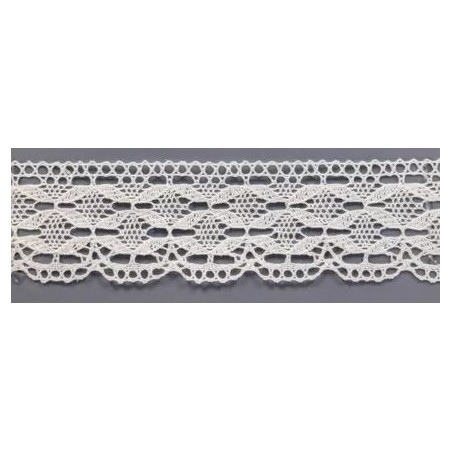 9330-000 PUNTILLA BOLILLO DAIKON 40 MM. ALGODON 100% BLANCO Venta en piezas de 25.00 M