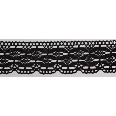 9330-004 PUNTILLA BOLILLO DAIKON 40 MM. ALGODON 100% NEGRO Venta en piezas de 25.00 M