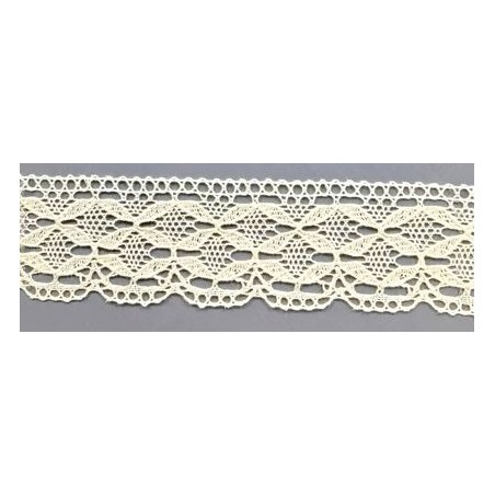 9330-102 PUNTILLA BOLILLO DAIKON 30 MM. ALGODON 100% MARFIL Venta en piezas de 25.00 M