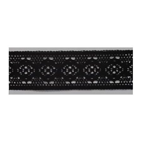 9334-004 ENTREDOS BOLILLO AJENUZ 45 MM. ALGODON 100% NEGRO Venta en piezas de 25.00 M