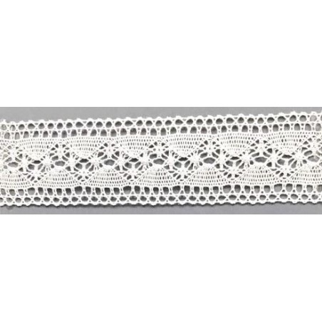 9336-000 ENTREDOS BOLILLO ALBAHACA 40 MM. ALGODON 100% BLANCO Venta en piezas de 25.00 M