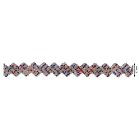 938025-01 GALON TERMOADHESIVO ELYSER 17 MM. ALUMINIO+CRISTAL MULTI Venta en piezas de 5.00 M