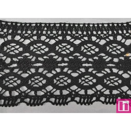 9482-4 PUNTILLA BOLILLO OSMARY 85 MM. ALGODON 100% NEGRO Venta en piezas de 25.00 M