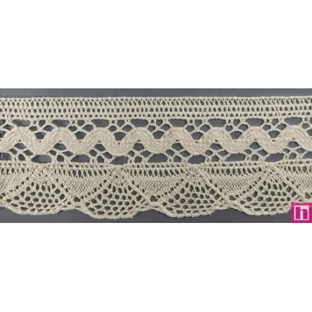 9484-102 PUNTILLA BOLILLO NADIR 55 MM. ALGODON 100% MARFIL Venta en piezas de 25.00 M