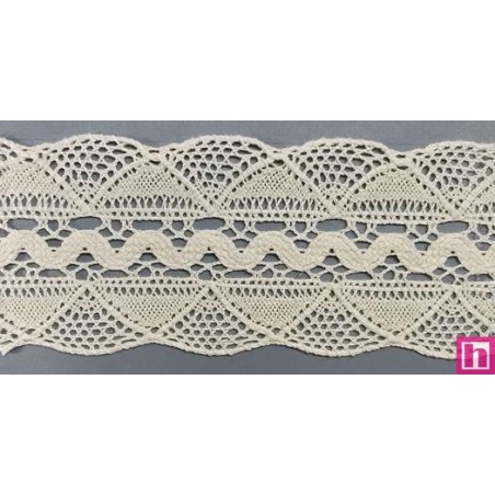 9485-102 GALON BOLILLO NADIR 60 MM. ALGODON 100% MARFIL Venta en piezas de 25.00 M