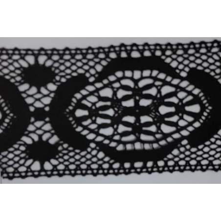 9490-004 ENTREDOS BOLILLO AJEDREA 85 MM. ALGODON 100% NEGRO Venta en piezas de 25.00 M
