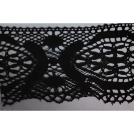 9491-004 PUNTILLA BOLILLO AJEDREA 90 MM. ALGODON 100% NEGRO Venta en piezas de 25.00 M