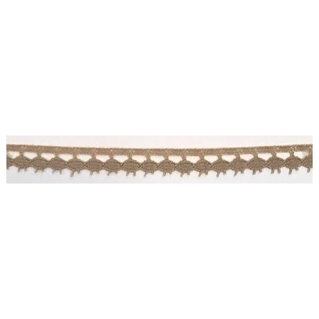 9626-070 PUNTILLA BOLILLO PAULINA 15 MM. POLIESTER 100% CAMEL Venta en piezas de 25.00 M