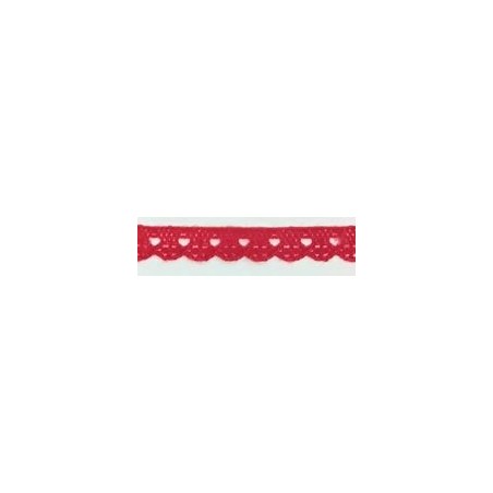 9627-005 PUNTILLA BOLILLO CASSIA 10 MM. POLIESTER 100% ROJO Venta en piezas de 25.00 M