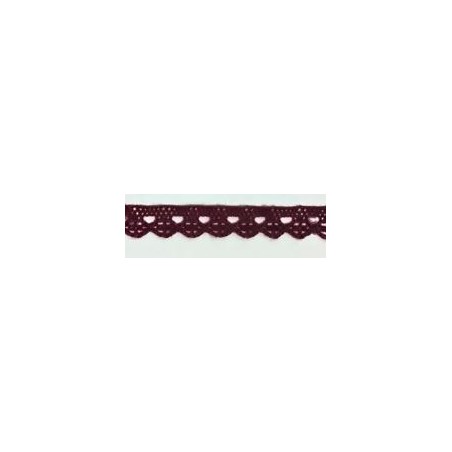 9627-049 PUNTILLA BOLILLO CASSIA 10 MM. POLIESTER 100% GRANATE Venta en piezas de 25.00 M