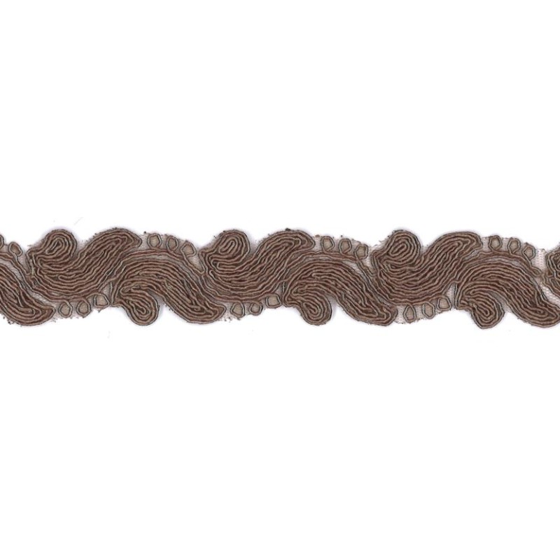 9687-190 GALON FANTASIA ABIK 30 MM. POLIAMIDA 90%-POL.5%-ALG.5% MARRON Venta en piezas de 9.00 M