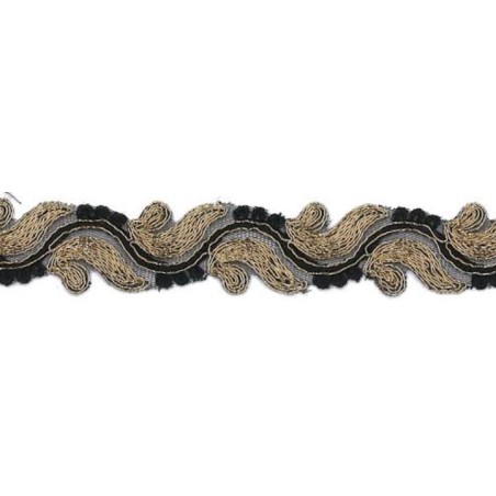 9688-8192 GALON FANTASIA CIHAN 30 MM. POLIAMIDA 60%-POL.35%-ALG.5% NEGRO/COBRE Venta en piezas de 9.10 M