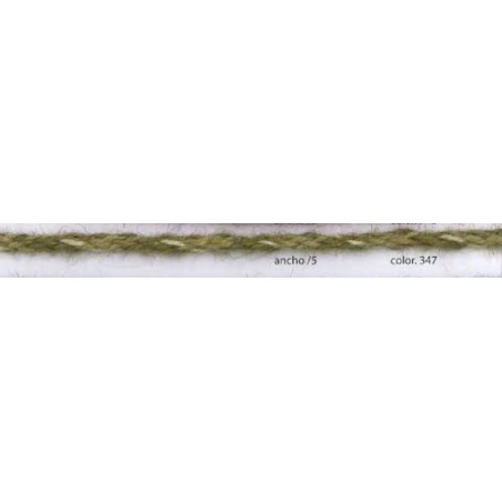 9700-5-347 CORDON FANTASIA VILMARK 5 MM. YUTE 90%-ALGODON 10% VERDE Venta en piezas de 25.00 M