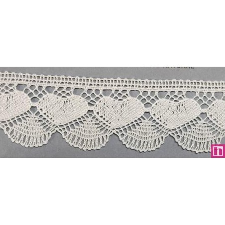 9813-104 PUNTILLA BOLILLO KALOLA 45 MM. ALGODON 100% NATURAL Venta en piezas de 25.00 M