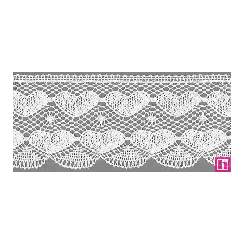 9814-0 PUNTILLA BOLILLO KALOLA 65 MM. ALGODON 100% BLANCO Venta en piezas de 25.00 M