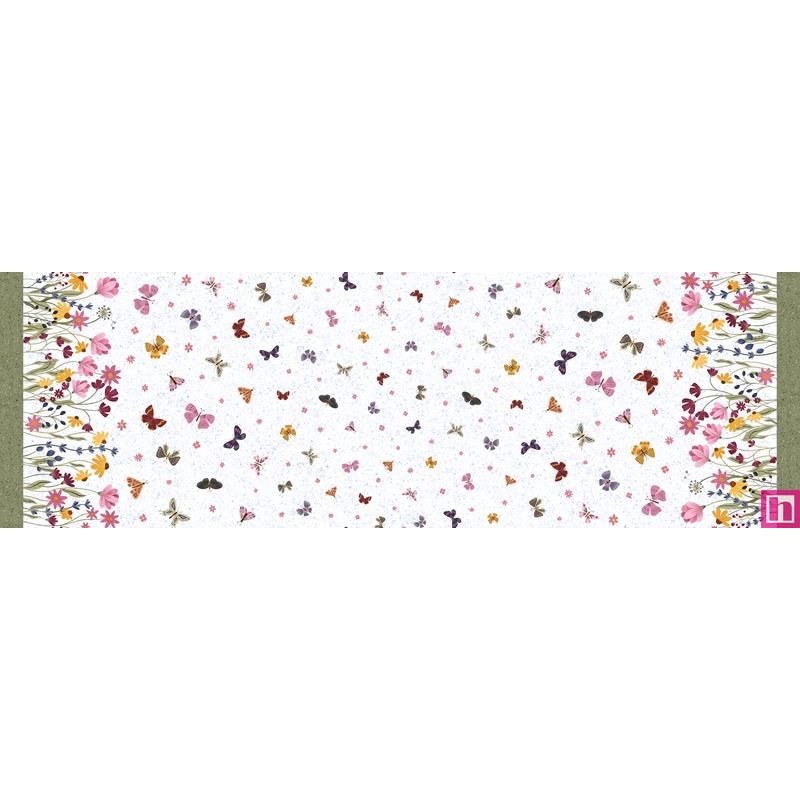 P121-FLBL6079MU PATCH. AMERICANO FLUTTER BLOOMS (02) 110 CM. ALGODON 100% BLANCO Venta en piezas de 7.00 M