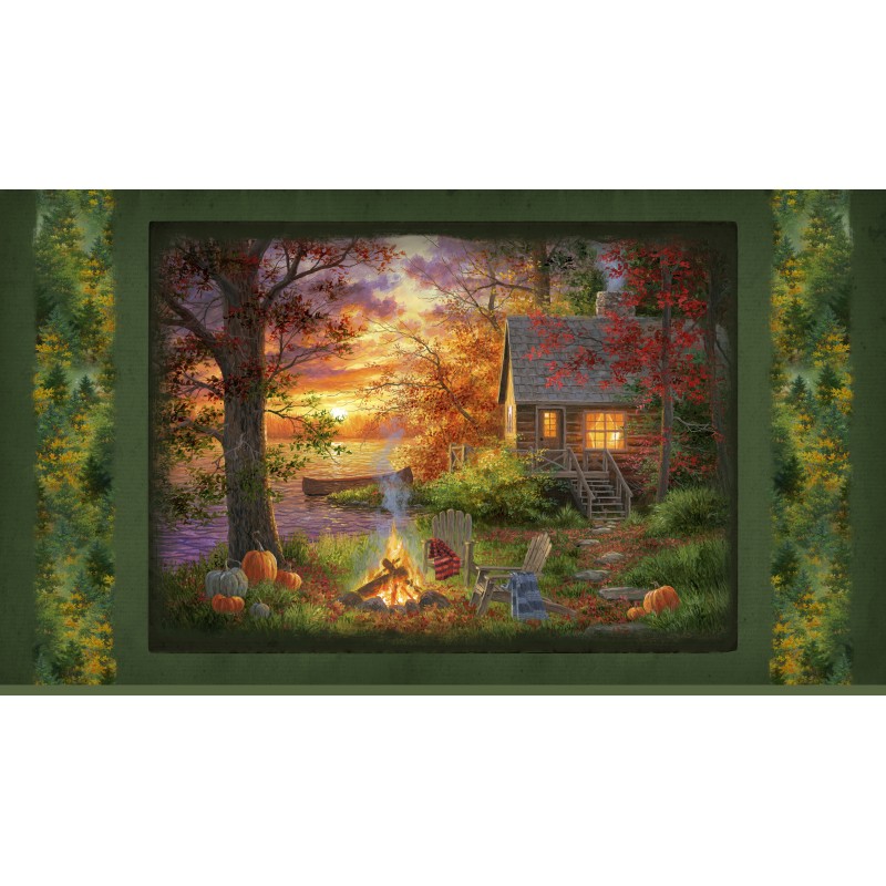 P121-FSER6248PA PATCH. AMERICANO FIRESIDE SERENITY (01) PANEL 60X110 CM. ALGODON 100% MULTI Venta en piezas de 4.55 M
