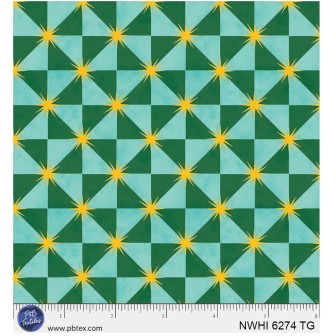 P121-NWHI6274TG PATCH. AMERICANO NUTCRACKER WHIMSY (08) 110 CM. ALGODON 100% TURQUESA/VERDE Venta en piezas de 7.00 M