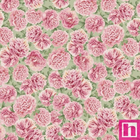 P121-PHIL6533SAGE PATCH. AMERICANO PEONY HILL (02) 110 CM. ALGODON 100% VERDE Venta en piezas de 7.00 M